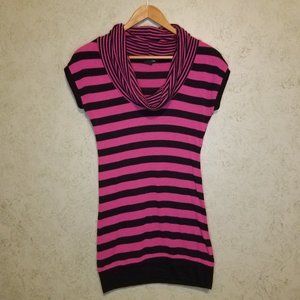 Pink & Black Striped Top